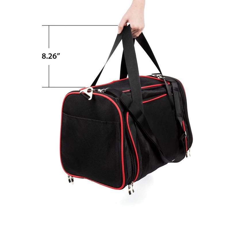 Bolso de viaje para transportar perros y gatos, bolsa de hombro transpirable, de hilo de red, mochila portátil para mascotas, doble bolsa de exposición - imagen 5