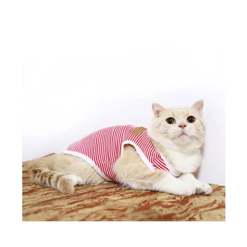 Chaleco a rayas para perros pequeños, ropa para gatos sin mangas, Teddy, Pug Pet, camisa para cachorros, ropa de camisa, disfraz, XS,S,M,L,XL,XXL - imagen 5