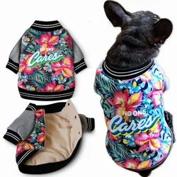 Chaqueta de invierno acolchada para perros – Abrigo floral cálido