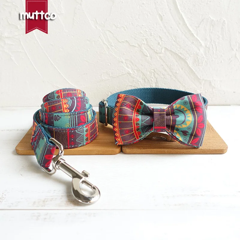 MUTTCO-collar grabado con Nombre de mascota, prenda especial de estilo étnico, hecho a mano, colorido y suave, 5 tamaños, de creación propia, THE MAYA, UDC043 - imagen 2