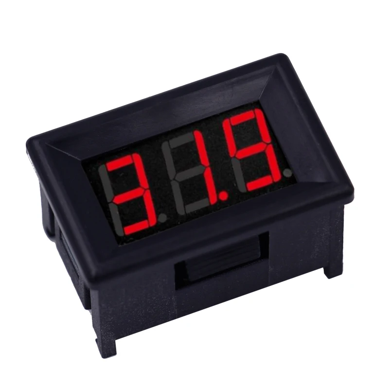 Mini voltímetro Digital con pantalla LED, medidor de voltaje de 3 bits, Detector de voltaje para instrumentos de medición de motocicleta y coche