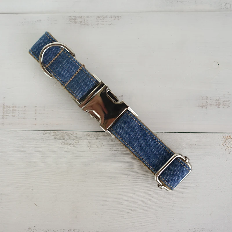 MUTTCO vende al por menor collar para mascotas personalizado de diseño propio collar hecho a mano THE JEAN 5 tamaños Collar y correa para perros Auti-perso UDC035 - imagen 3