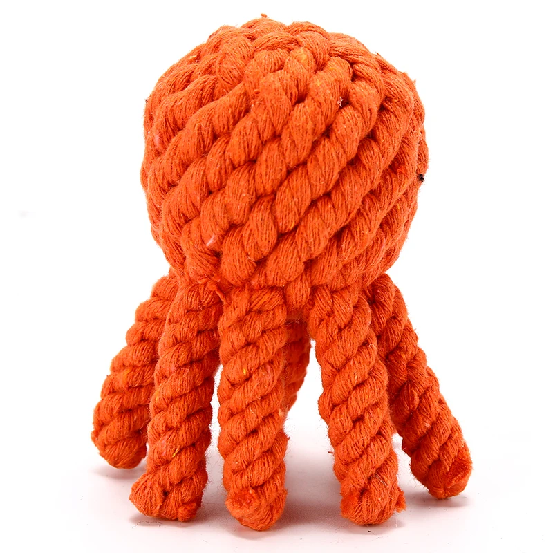 Juguete masticable hecho a mano para perros, cuerda de algodón para morder, juguetes duraderos de pulpo para mascotas, limpieza de dientes de perro grande y Molar, TY0039 - imagen 2