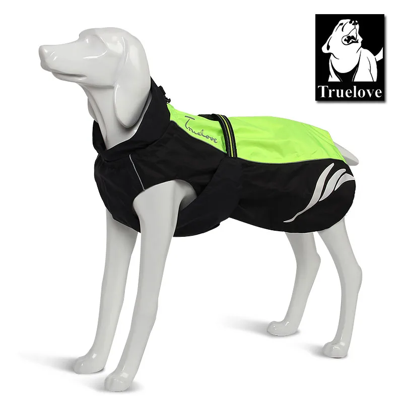 Truelove-abrigo impermeable con rayas reflectantes para perros, chaleco para caminar al aire libre, impermeable para perros, chaqueta de nailon para mascotas para todas las razas en stock - imagen 2