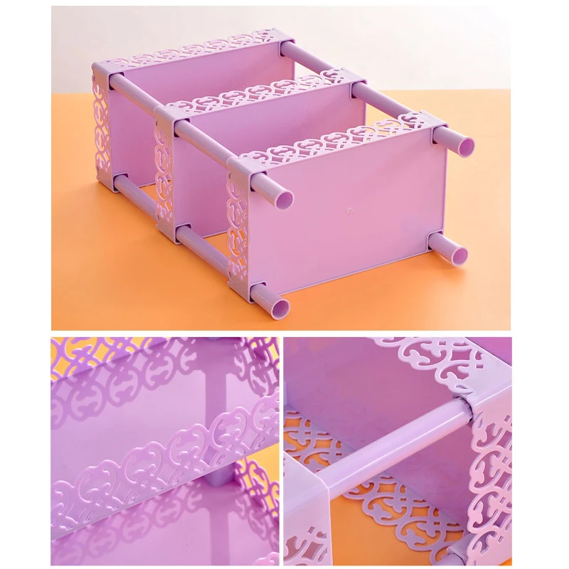 Soporte organizador de 3 capas, estantería de escritorio, estante de almacenamiento de plástico, estantes multicapa para cocina y baño ZL306 - imagen 5