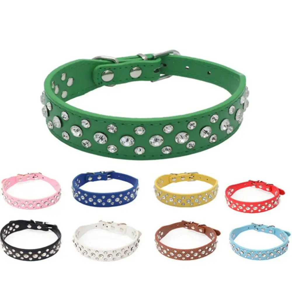 Collar de cuero PU para mascotas, 15 colores, 2,5 cm de ancho, picos redondos, collares para perros con tachuelas para perros pequeños y medianos XS/S/M/L - imagen 2