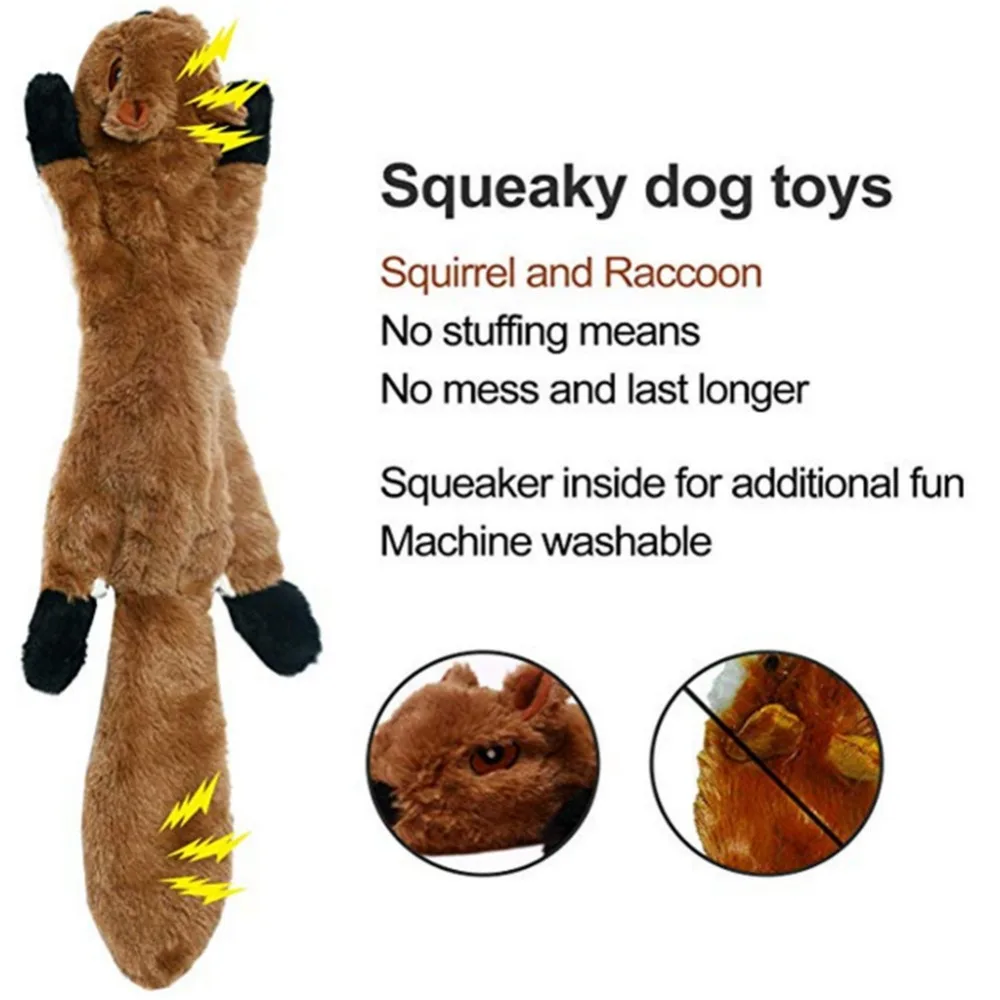 Juguete interactivo de peluche para perro, juguete chirriante duradero sin relleno para mascotas medianas y grandes, lavable a máquina, para masticar - imagen 5