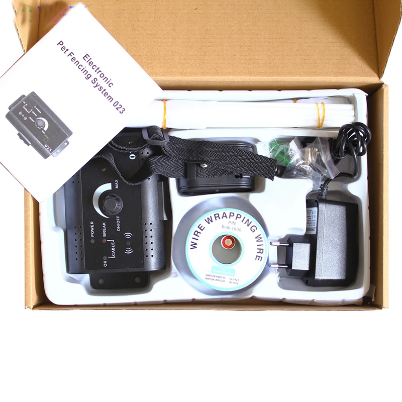 Valla para perros recargable, collares electrónicos impermeables para entrenamiento de perros, sistema de contención de mascotas con cable de 300M con transmisor eléctrico - imagen 5