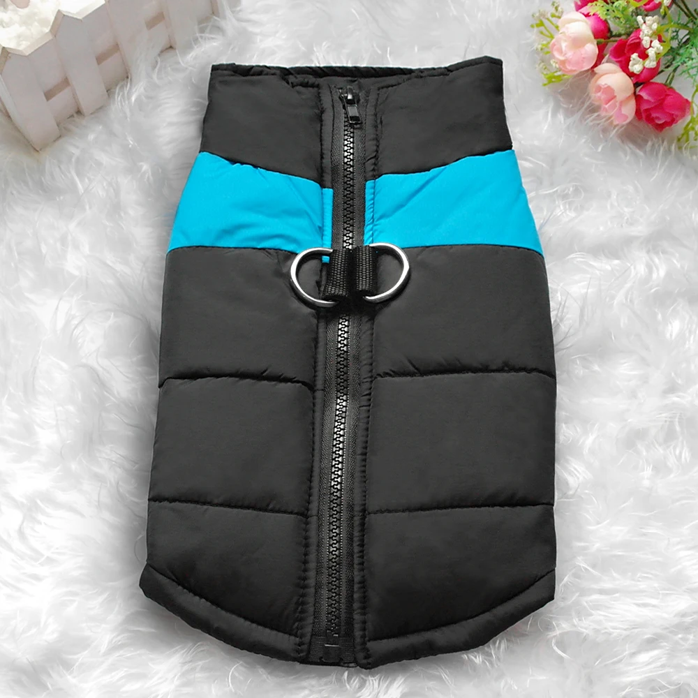 Ropa para perros grandes Chaleco impermeable para perros Chaqueta Invierno Nylon Ropa para perros Chihuahua Labrador Azul Rosa - imagen 4