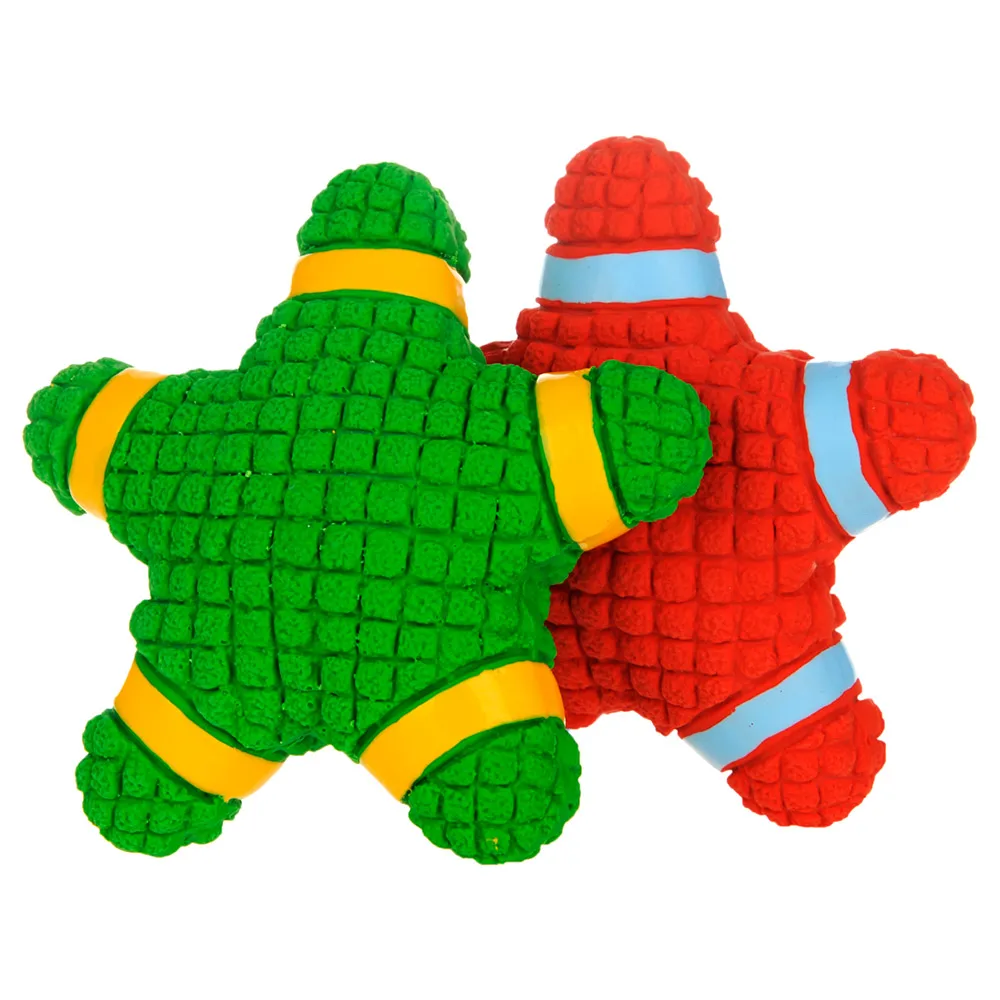 HOOPET-Juguetes para masticar para perro y gato, resistente al sonido chirriante, mordedura de goma, estrella de cinco puntas/Círculo - imagen 3