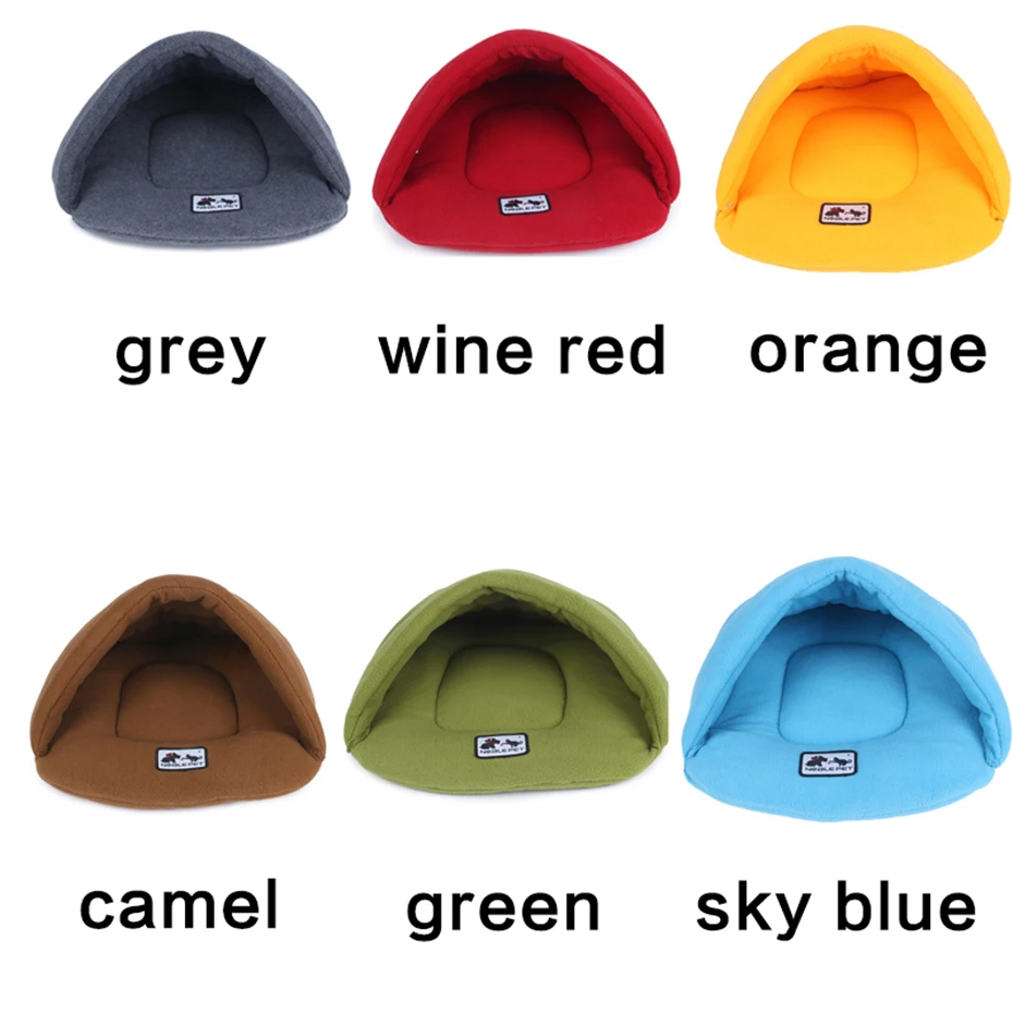 Camas de lana Polar suave para perros, esterilla caliente para mascotas, perrera para cachorros pequeños, saco de dormir para gatos, cueva, nido, invierno, 6 colores - imagen 2