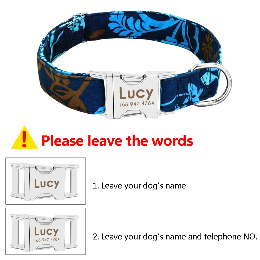 Collar de perro personalizado de nailon para perros pequeños, collares para cachorros, grabado de nombre, identificación para mascotas pequeñas, medianas y grandes, Pitbull, pastor alemán - imagen 2
