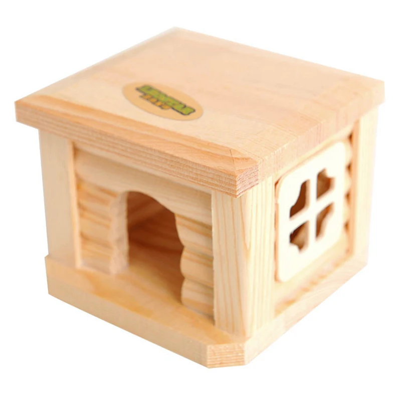 Mini jaula pequeña de madera para mascotas, cueva nido cálida y resistente al viento para ratón, hámster, ardilla, funda para bebé, accesorios para animales - imagen 2