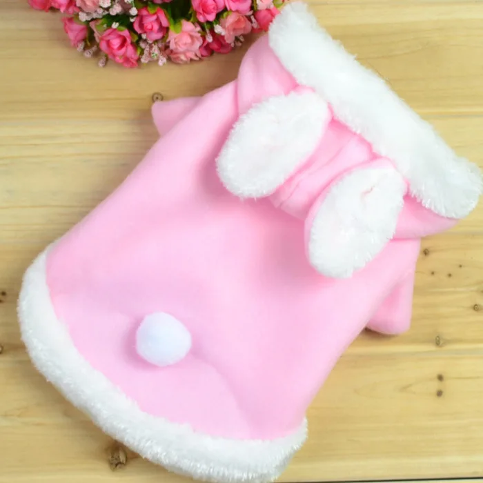Ropa cálida de conejo para otoño e invierno, abrigo grueso de lana para mascotas, Sudadera con capucha para perros y gatos, PT007, 2020 - imagen 2