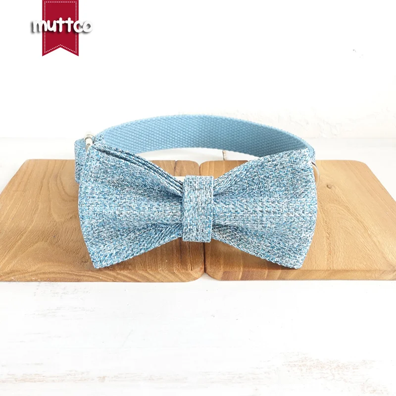 MUTTCO-collar ajustable para adiestramiento de mascotas, cómodo collar para cachorros, traje azul cielo, hecho a mano, 5 tamaños, UDC071 - imagen 4
