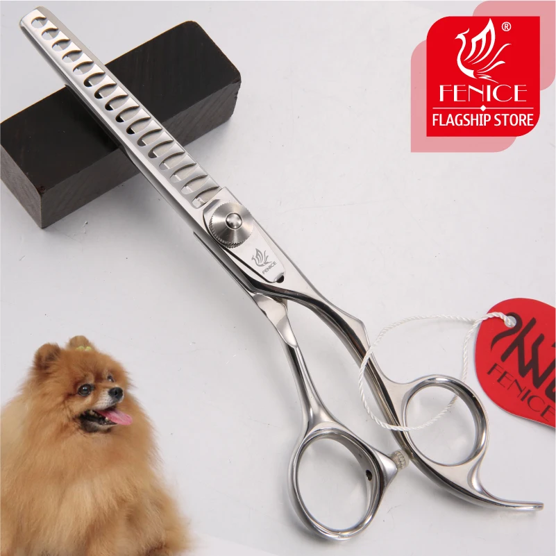 Fenice-tijeras profesionales para el cuidado de mascotas, 6 pulgadas, 16 dientes, 70% tijeras de adelgazamiento para cortes de pelo de animales, herramienta de aseo para perros