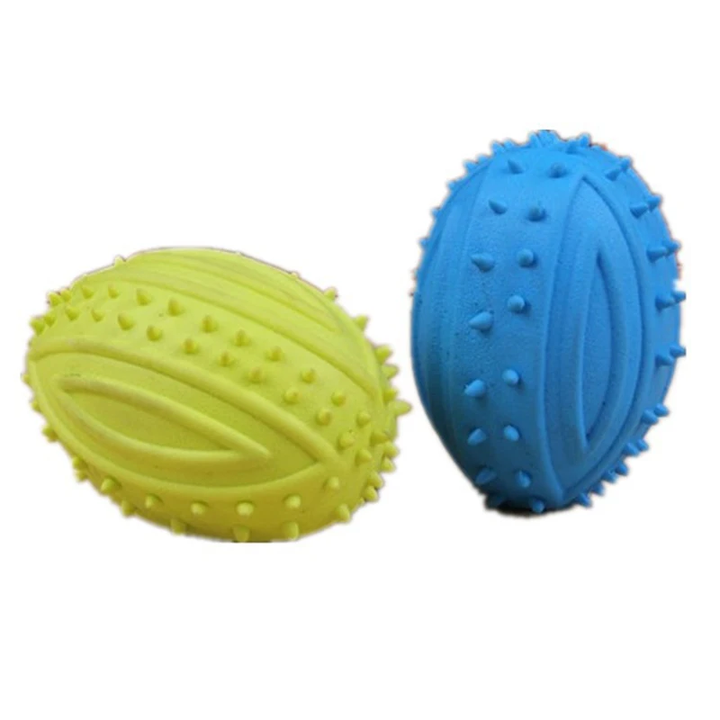 Pelota de juguete interactivo para mascotas pequeñas, juguete para masticar, erizo, limpieza de dientes, mordedura, cachorro de Rugby, gato - imagen 4