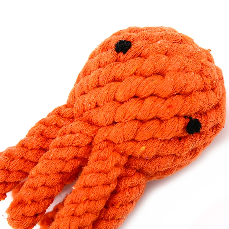 Juguete masticable hecho a mano para perros, cuerda de algodón para morder, juguetes duraderos de pulpo para mascotas, limpieza de dientes de perro grande y Molar, TY0039 - imagen 4