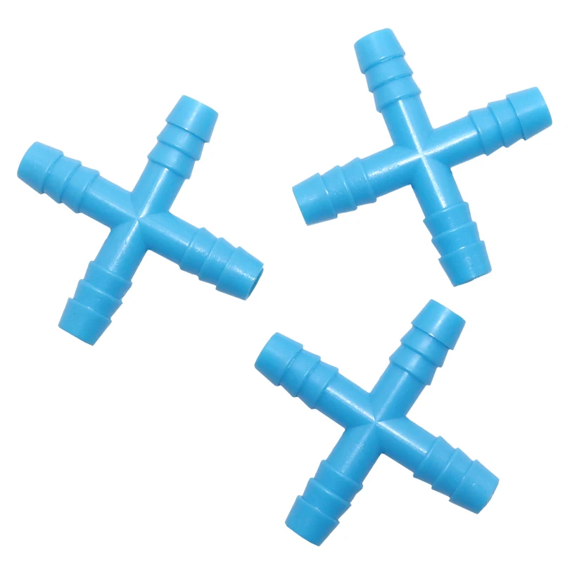 500 Uds. Conectores de sistema de bebida de pollo de 8mm manguera de codorniz de 3 vías y 4 vías para agua potable tetina de conejo equipo de aves de corral