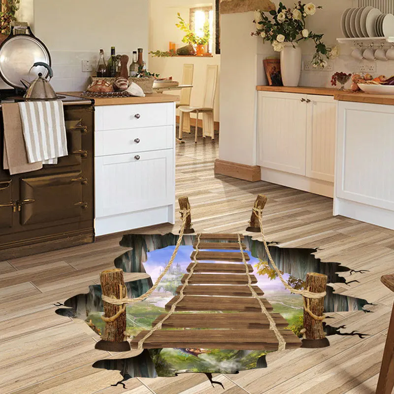 Pegatinas de pared verdes impermeables de moda para sala de estar y dormitorio pegatinas de decoración del hogar de suelo 3D - imagen 2