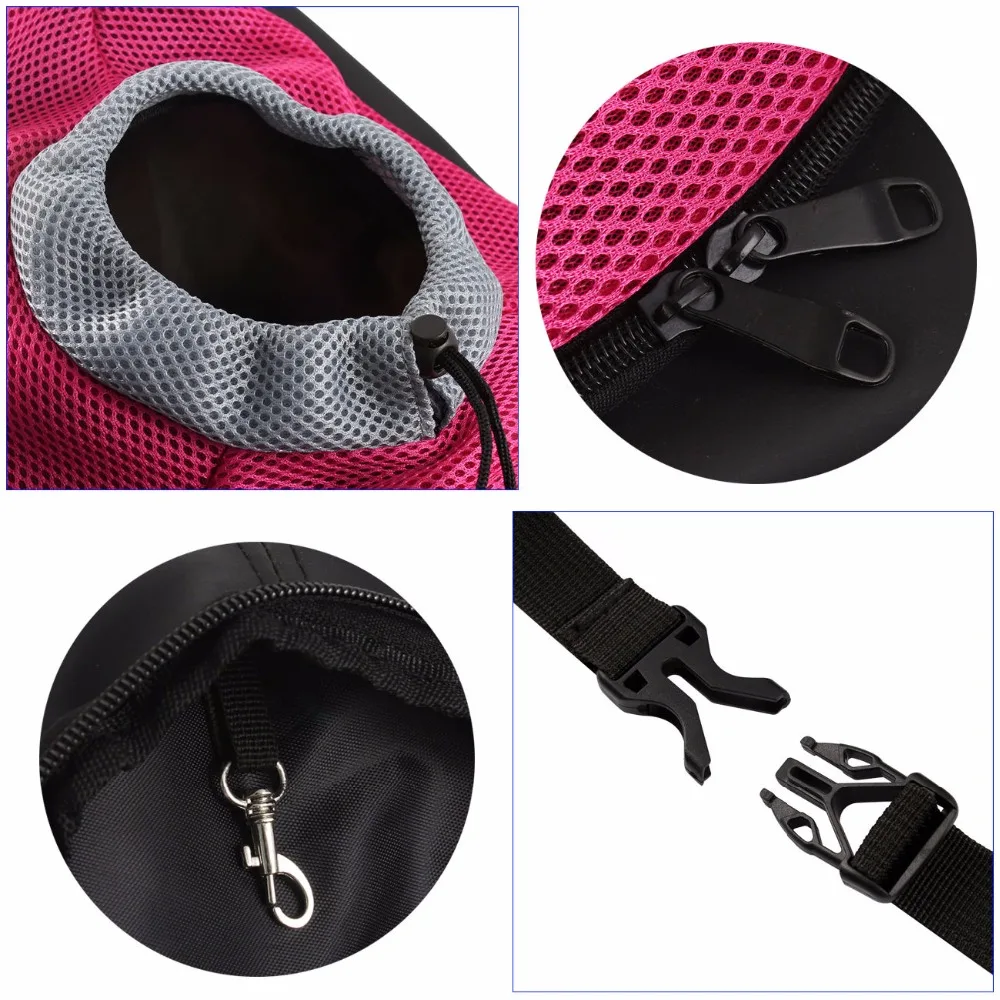 Mochila para transportar perros y mascotas, bolsa de viaje portátil, bolsa frontal para perros, malla para senderismo al aire libre, cabeza hacia fuera, doble hombro, deportes DB - imagen 4