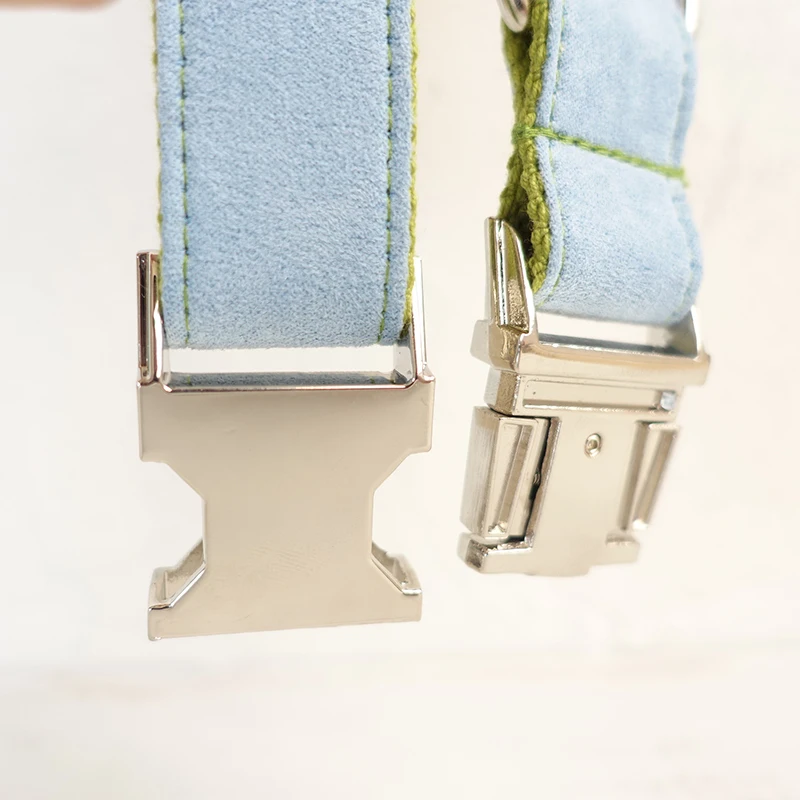 MUTTCO التجزئة طوق التصميم الذاتي غطاء أزرق أخضر طوق اليدوية محفورة طوق الحيوانات الأليفة مع لوحة معرف الهاتف 5 أحجام UDC033 - imagen 2