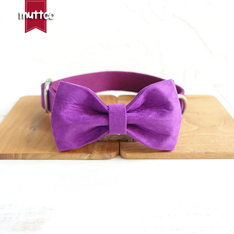 MUTTCO, venta al por menor personalizada, collar de perro de diseño propio, THE CANDY PURPLE, nombre de mascota grabado hecho a mano, collar y correa para perro de 5 tamaños UDC029 - imagen 4