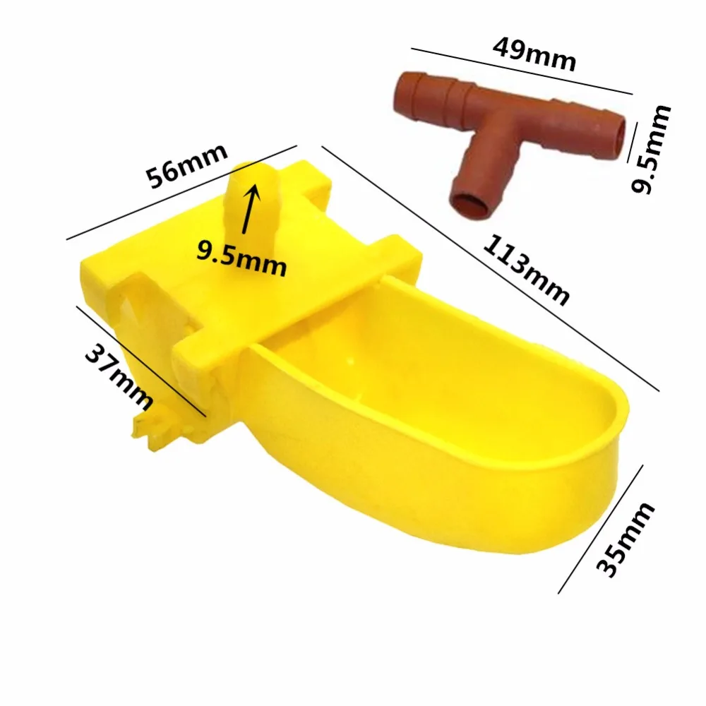 50 juegos de tazas de bebedero automático para pájaros, conexión en T de 9,5mm para pollitos, codorniz, palomas, todo tipo de pájaros, agua potable - imagen 4