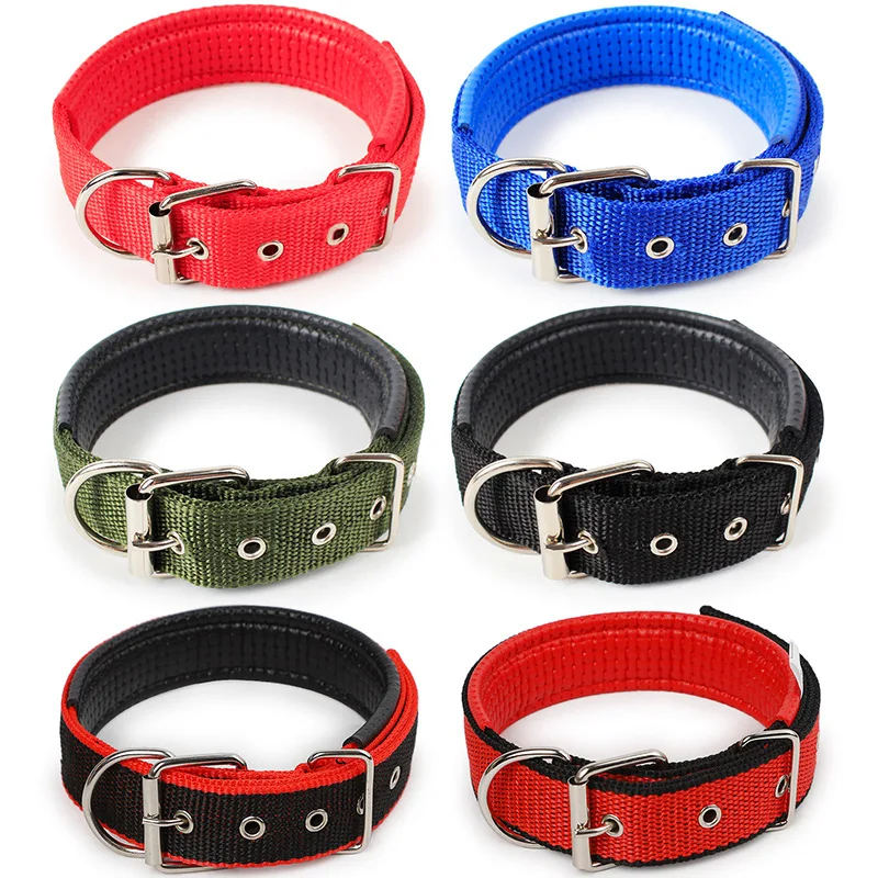 Collar ajustable de nailon para perros pequeños y grandes, collares resistentes para cachorros y perros grandes, productos Pitbull Pug para mascotas Honden Halsband - imagen 3