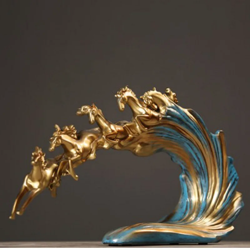 Figuras de decoración de boda de caballos Pentium antiguos, adorno de resina Artificial en miniatura, decoración Vintage para el hogar, regalo del Día de San Valentín - imagen 4