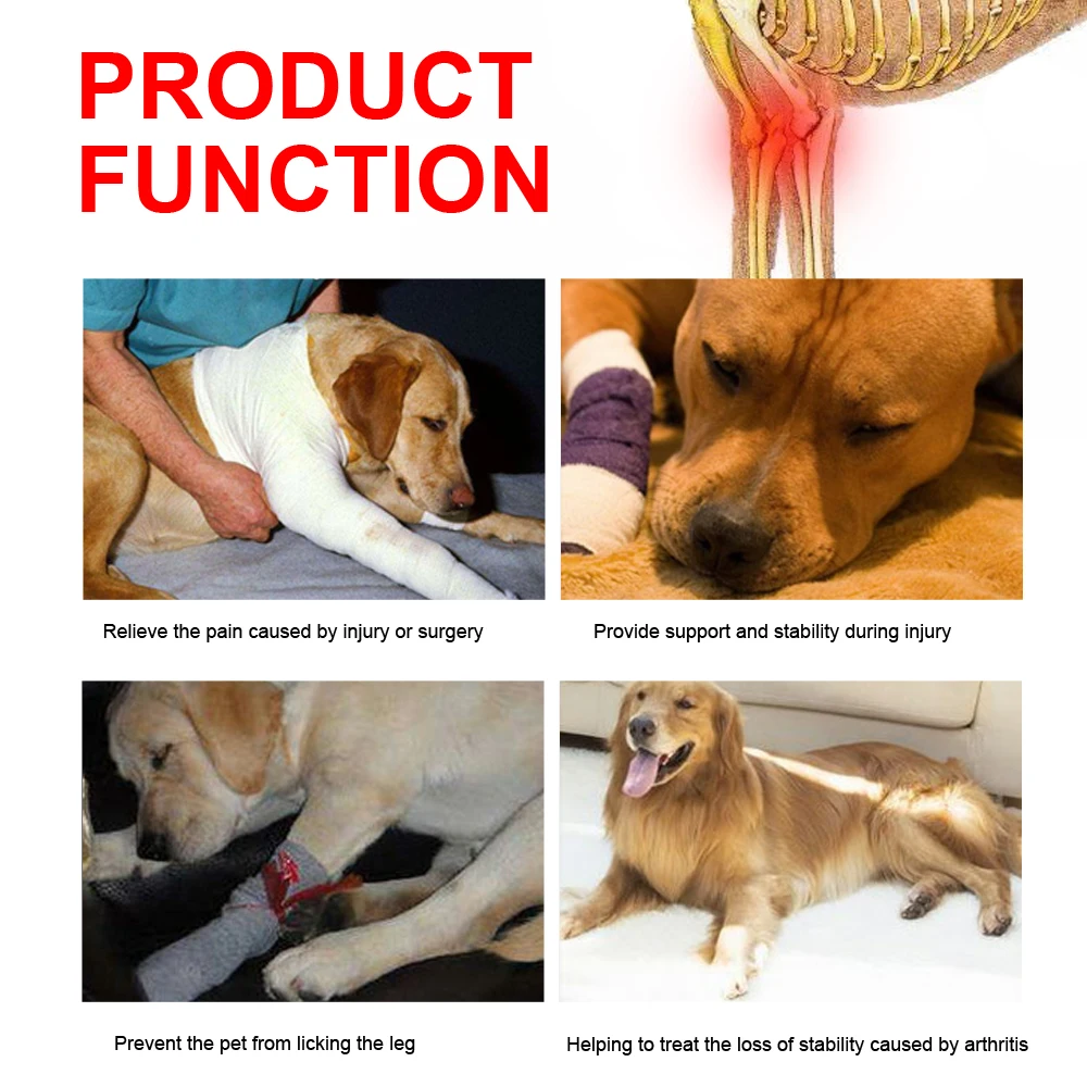 Rodillera para perro, soporte quirúrgico para lesiones, envoltura articular, cura heridas caninas, artritis frontal, previene perros, suministros médicos