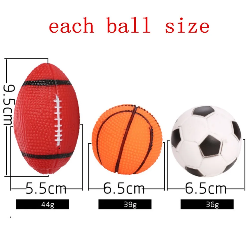 Pelota de goma con sonido chirriante para perro, pelota interactiva de fútbol, baloncesto, suministros para mascotas pequeñas, medianas y grandes - imagen 4