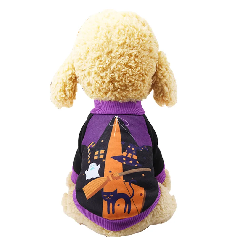 Disfraz de calabaza para mascotas de Halloween para perros, gatos, ropa navideña para cachorros, Sudadera con capucha, jerséis de Yorkshire maltés, suéteres, ropa - imagen 4