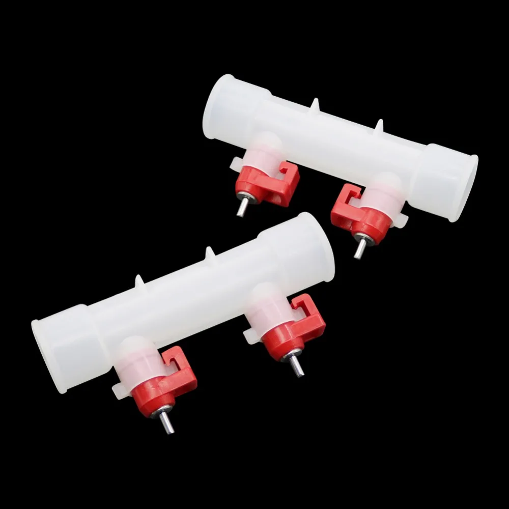 Bebedero automático de doble cabezal, 4 Uds., diámetro interior de 25mm, pollo, pato, acero inoxidable, 2 pezones, válvula de bola, boquilla de agua - imagen 5