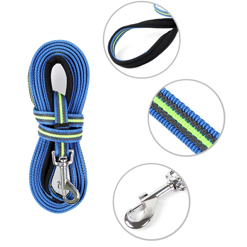Correa de cadena para perros de 3M/5M/10M, productos, accesorios, nailon, antideslizante, adiestramiento al aire libre, cinturón de plomo para mascotas, correa suave acolchada para perros - imagen 4