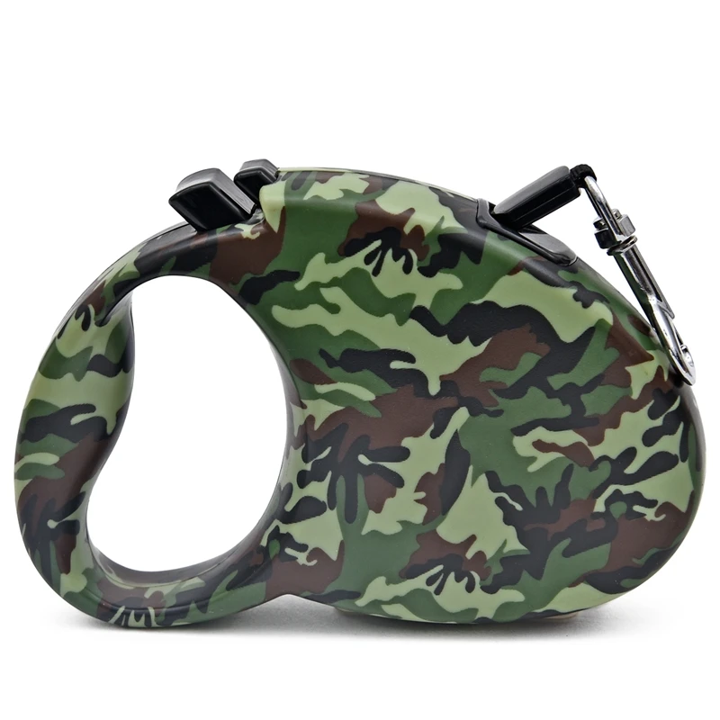 Correa retráctil antideslizante con estampado de leopardo y camuflaje para perro, Correa automática con patrón de rayas de cebra, 3M de largo, envío gratis - imagen 2