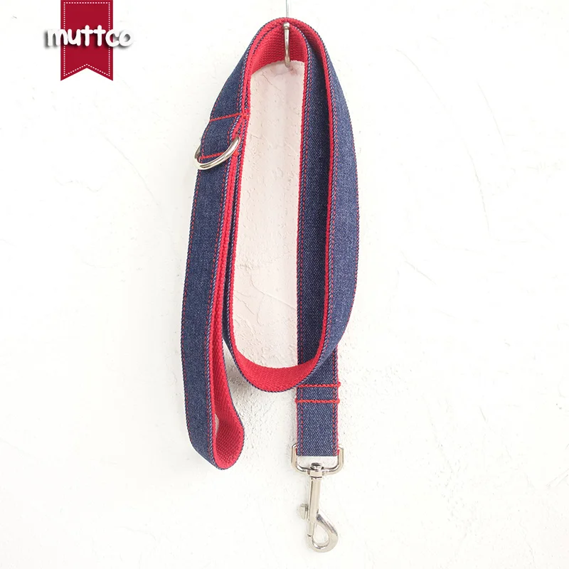 MUTTCO vende al por menor collar autoprojetado THE RED JEAN mazarine y collar y correa para perro rojo 5 tamaños UDC038 - imagen 3