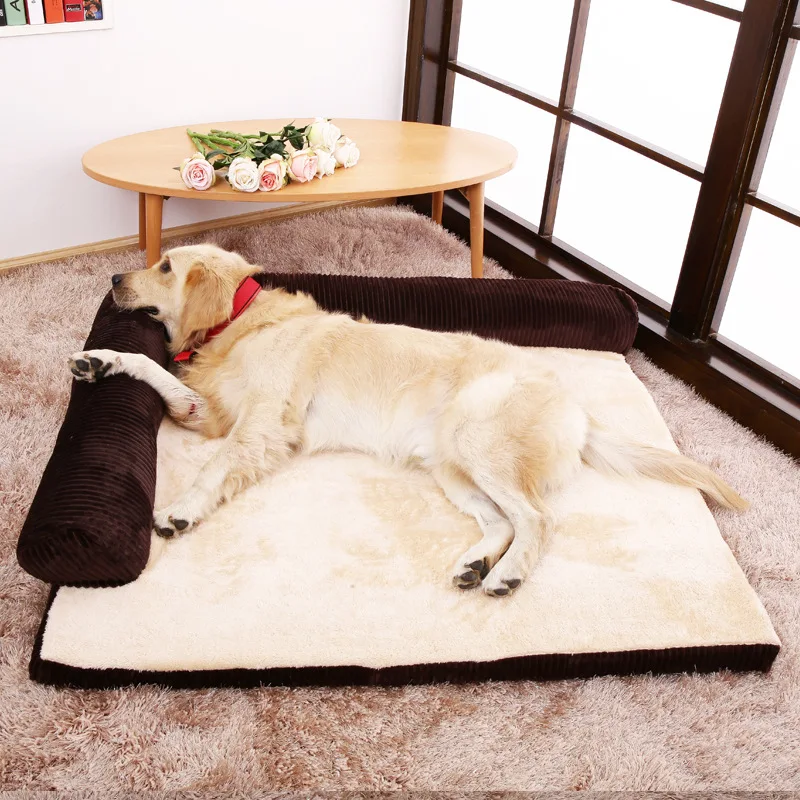 Cama para perros de talla grande acolchada de pana cálida, casa para gatos, estera para perrera, casa para perros pequeños, medianos y grandes, sofá, cesta para mascotas - imagen 2
