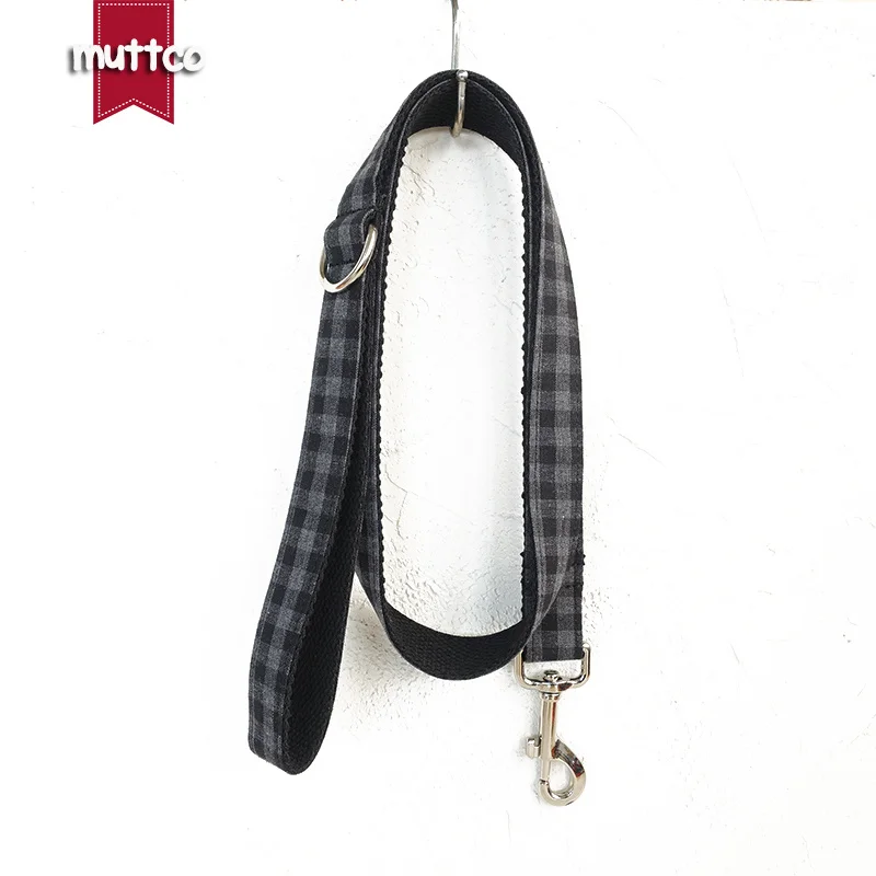 MUTTCO collar para perro respetuoso con el medio ambiente THE BLACK PLAID collar flexible para mascotas conveniente para caminar al perro 5 tamaños collar para perro UDC075 - imagen 2