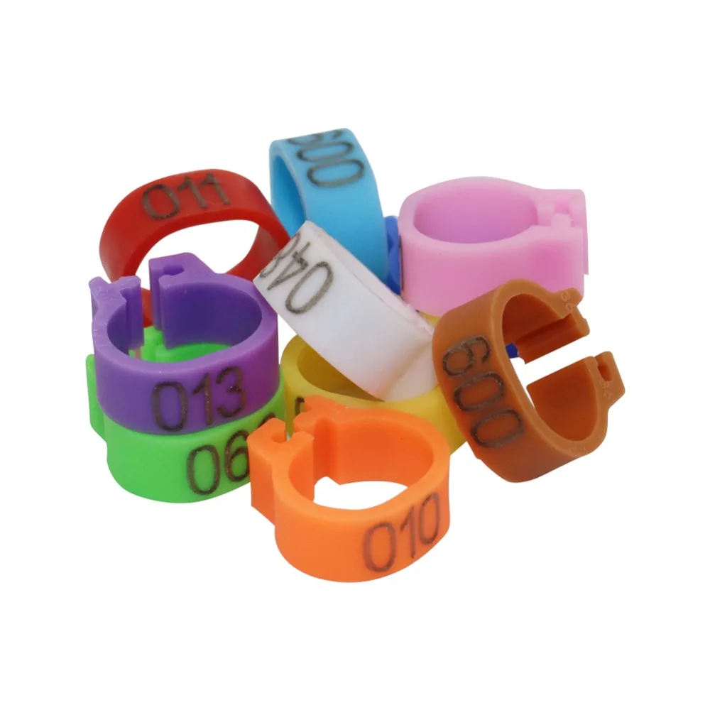 Anillo de pie de paloma y pájaro, 10 colores, N ° 001 ~ 1000, diámetro interior de 8mm, peso ligero, libertad de acción, para aves de corral, 100 Uds. - imagen 4