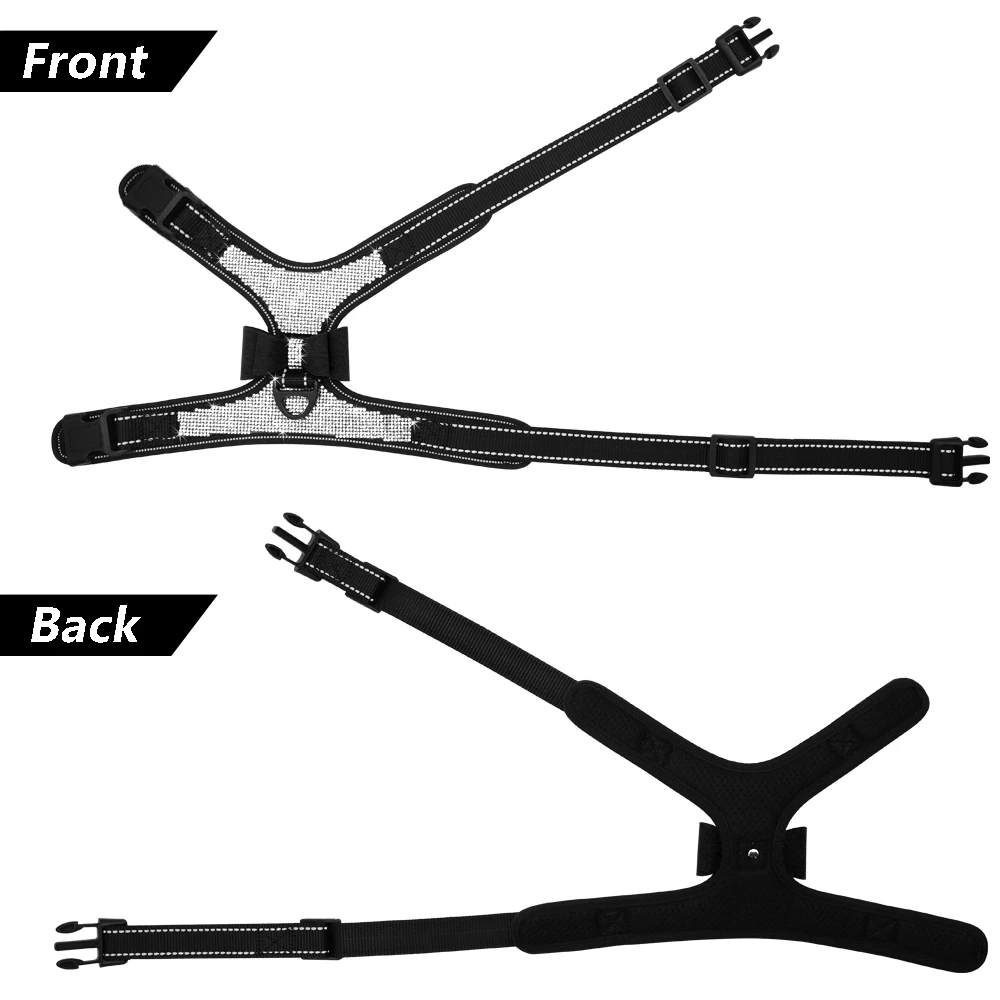 Arnés reflectante para perros de nailon Pitbull Pug, arneses para perros pequeños y medianos, chaleco con lazo de diamantes de imitación ostentosos, accesorios para perros, suministros para mascotas - imagen 3