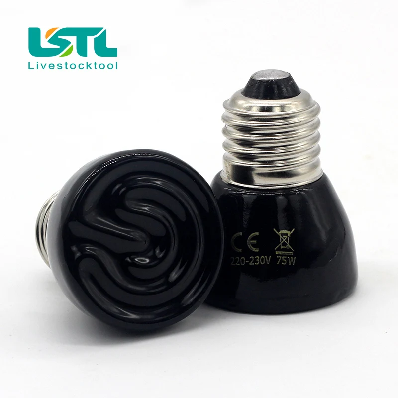 Bombilla de calefacción para mascotas, Mini emisor de cerámica infrarroja, lámpara de calor para reptiles, criador de mascotas, 25W, 50W, 75W, 100W, 200VD20