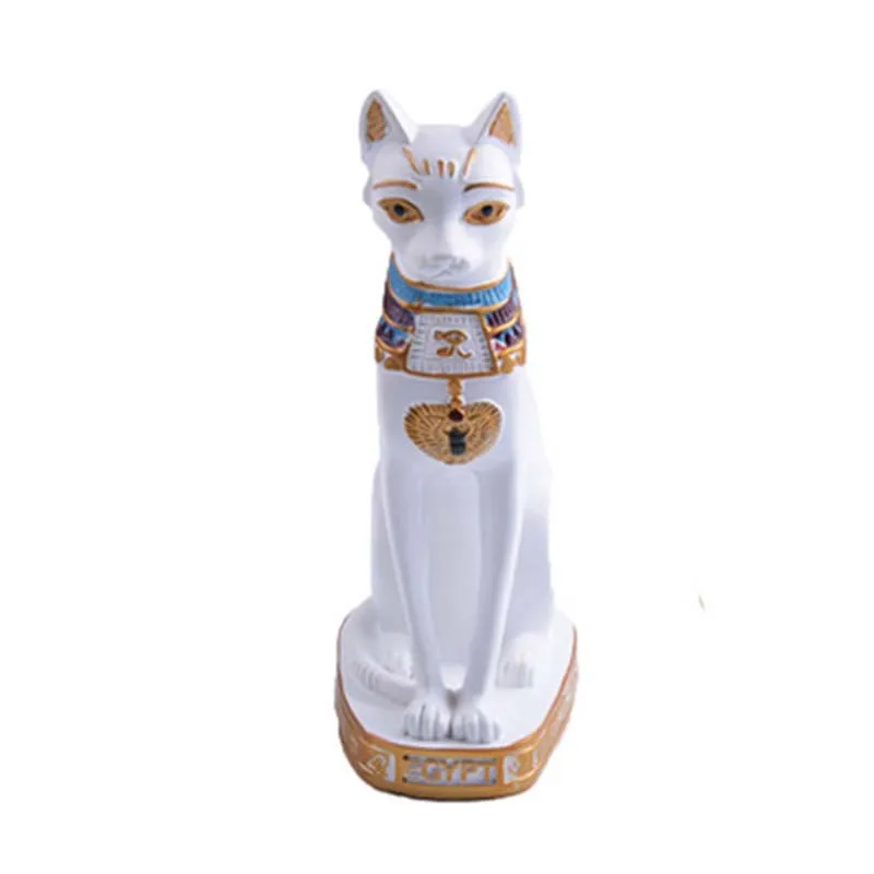 Estatua de Dios del gato egipcio Vintage, figuritas de resina, artesanías coleccionables, adornos de decoración de gatos, accesorios para el fondo del hogar, miniaturas - imagen 5