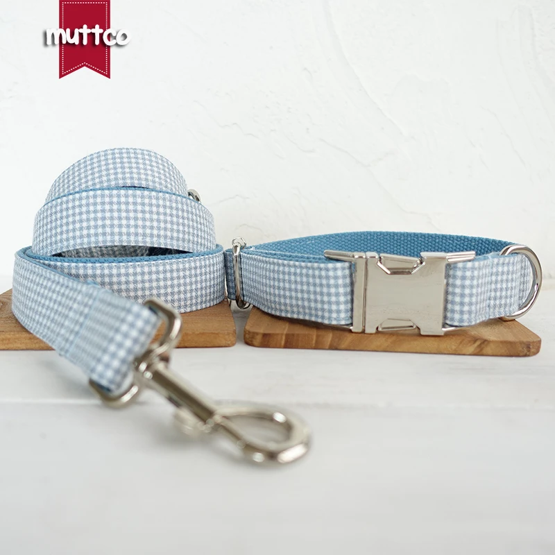 MUTTCO Nombre grabado con láser y venta al por menor de teléfono Collar de estilo británico Etiqueta personalizada para mascotas Collar de perro THE AEGEAN SEA 5 tamaños UDC022 - imagen 5