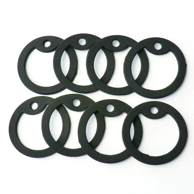 Venta al por mayor, 100 Uds., silenciador negro, accesorios de etiqueta de hombre personalizados, etiqueta de perro para hombre, silenciador, etiqueta de joyería redonda de goma - imagen 3