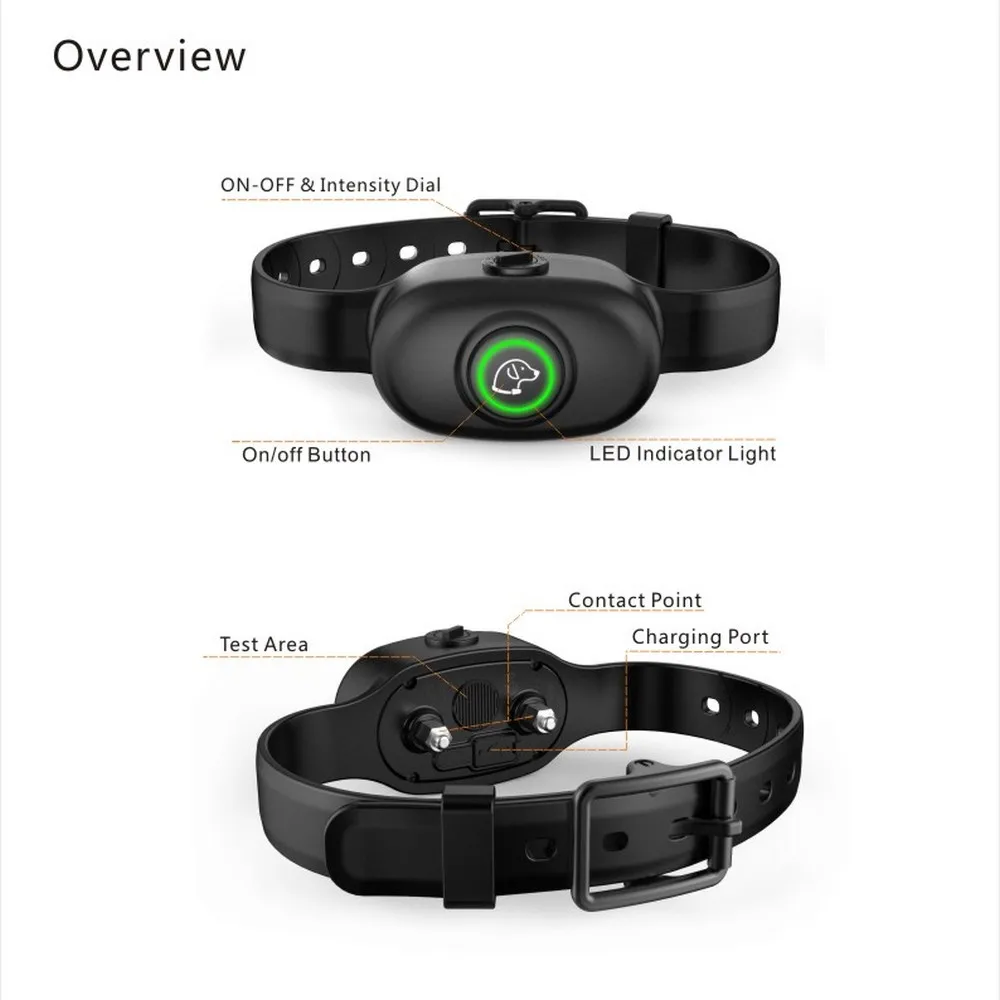 Collar eléctrico antiladridos para perro, dispositivo de entrenamiento impermeable, recargable, para dejar de ladrar - imagen 5