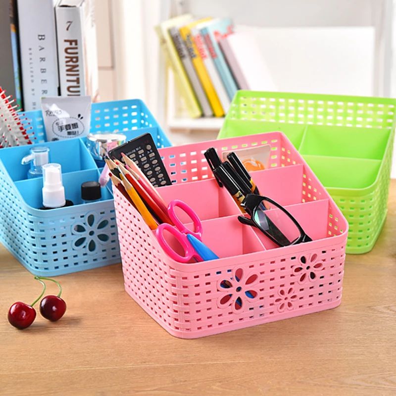 Venta caliente multifunción cajas de almacenamiento de escritorio de oficina en casa organizador de plástico cesta de decoración lápiz soporte para teléfono ZL301-5 - imagen 4