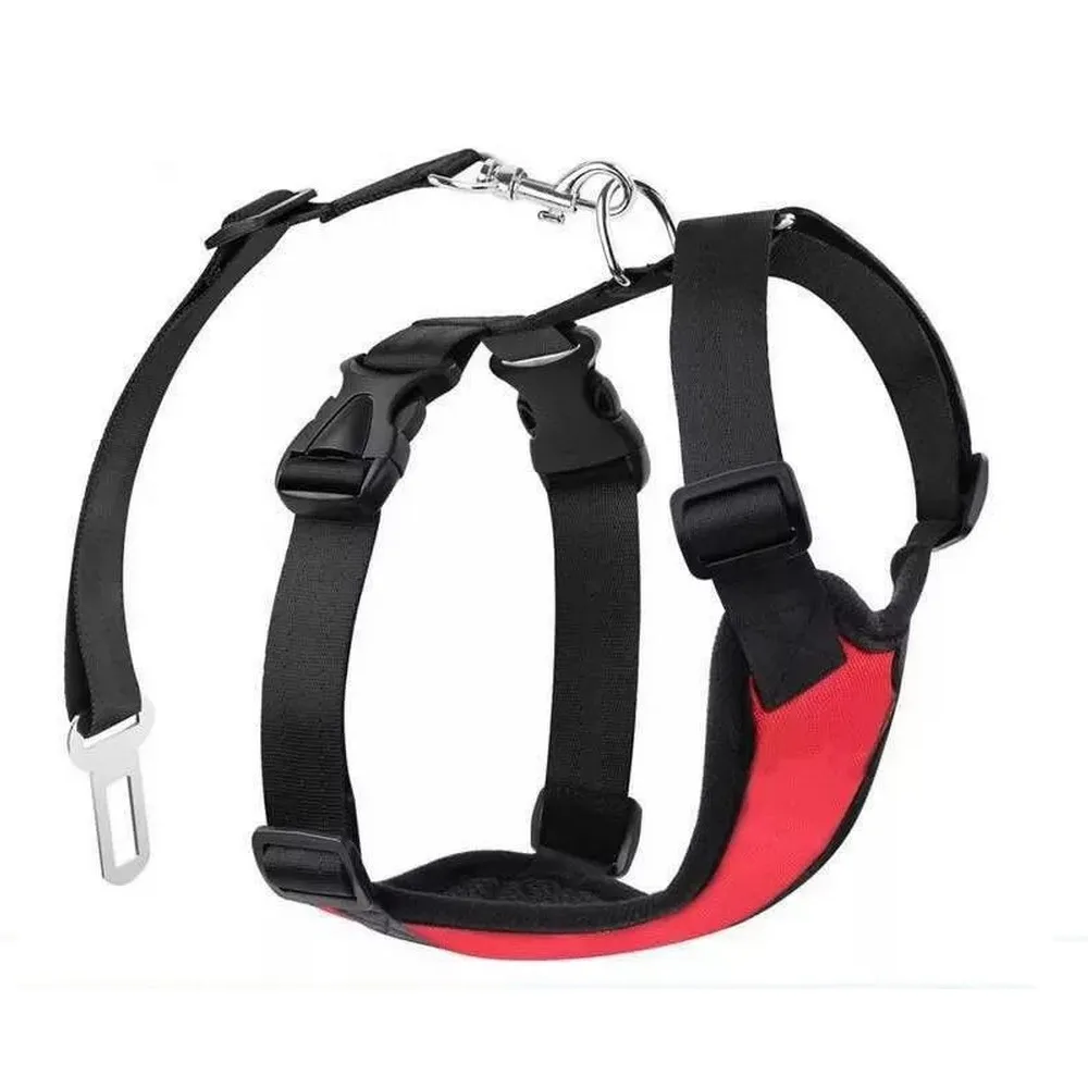 Arnés de chaleco automático para perros y mascotas con cinturón de seguridad para coche, correa de seguridad para mascotas, arnés de seguridad multiusos de nailon para vehículos y mascotas, ajustable - imagen 2
