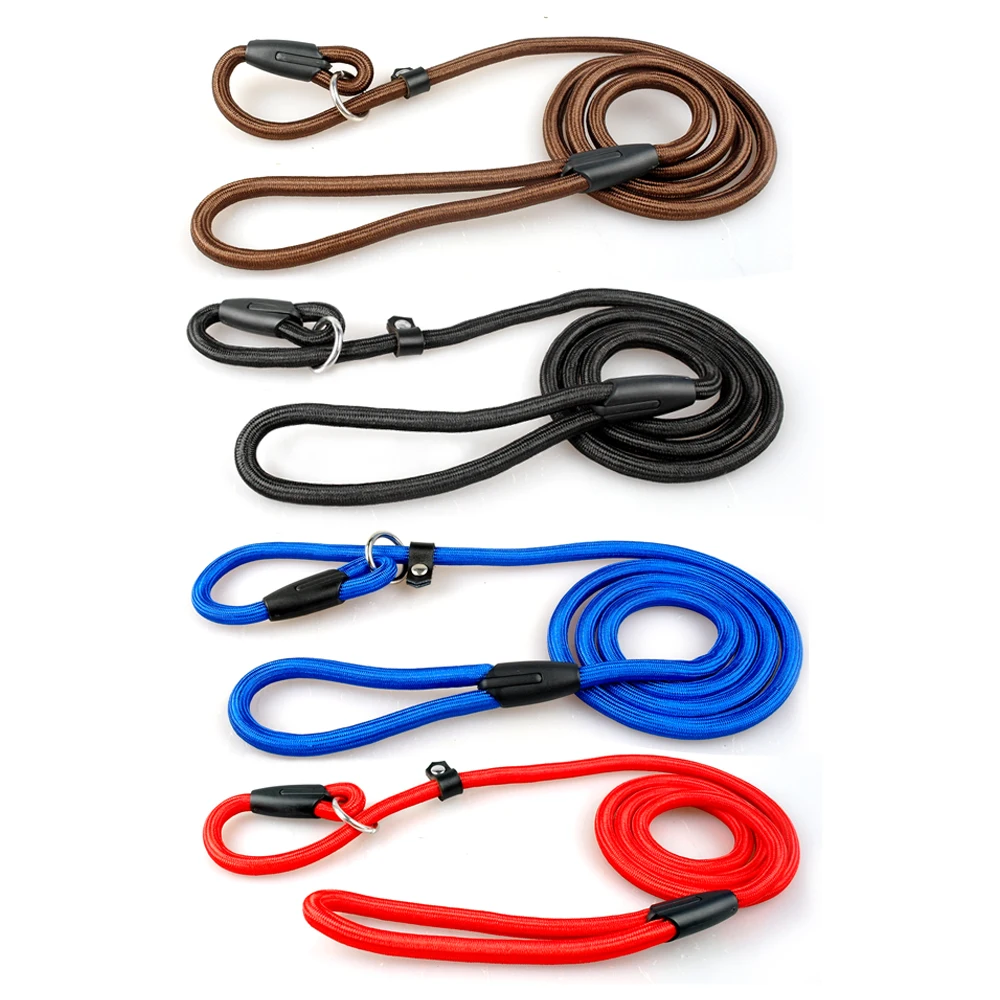 Correa de nailon ajustable para perro, Collar P de entrenamiento, correa de plomo para perros pequeños, medianos y grandes, 120cm, rojo, azul, negro, marrón - imagen 2