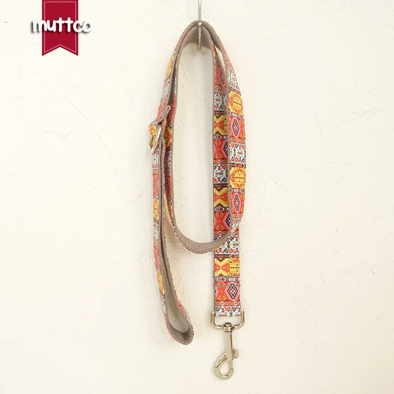 MUTTCO vende al por menor collar de perro agradable de diseño propio THE GRIS BOHEMIAN collares y correas de perro de estilo folk único 5 tamaños UDC051 - imagen 3